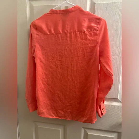 H&M Peach Coral Blouse Shirt - Size 2 - Picture 4 of 4